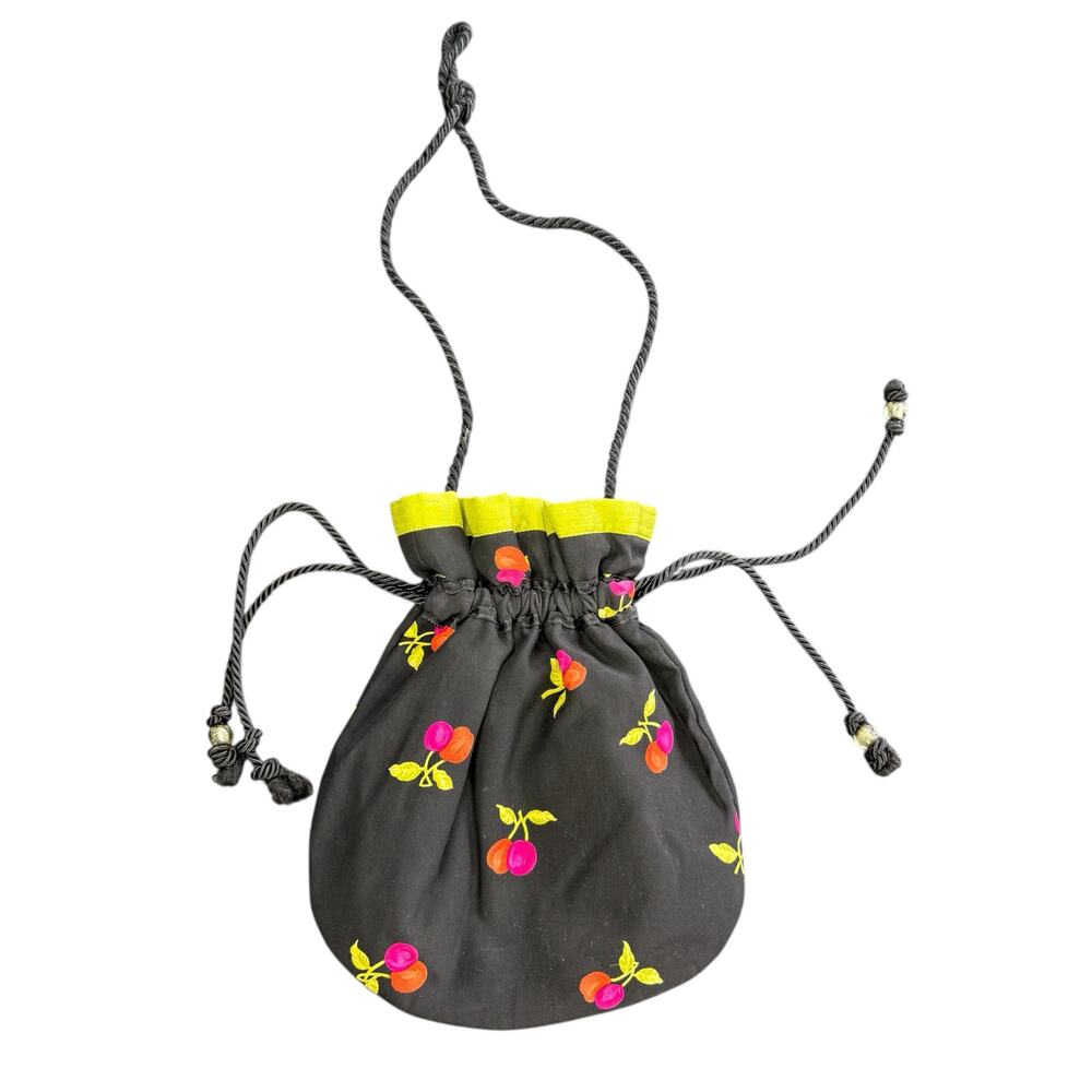 Bagz y2k Cherry Stachel Mini Purse Handbag Black Red Chartreuse Green